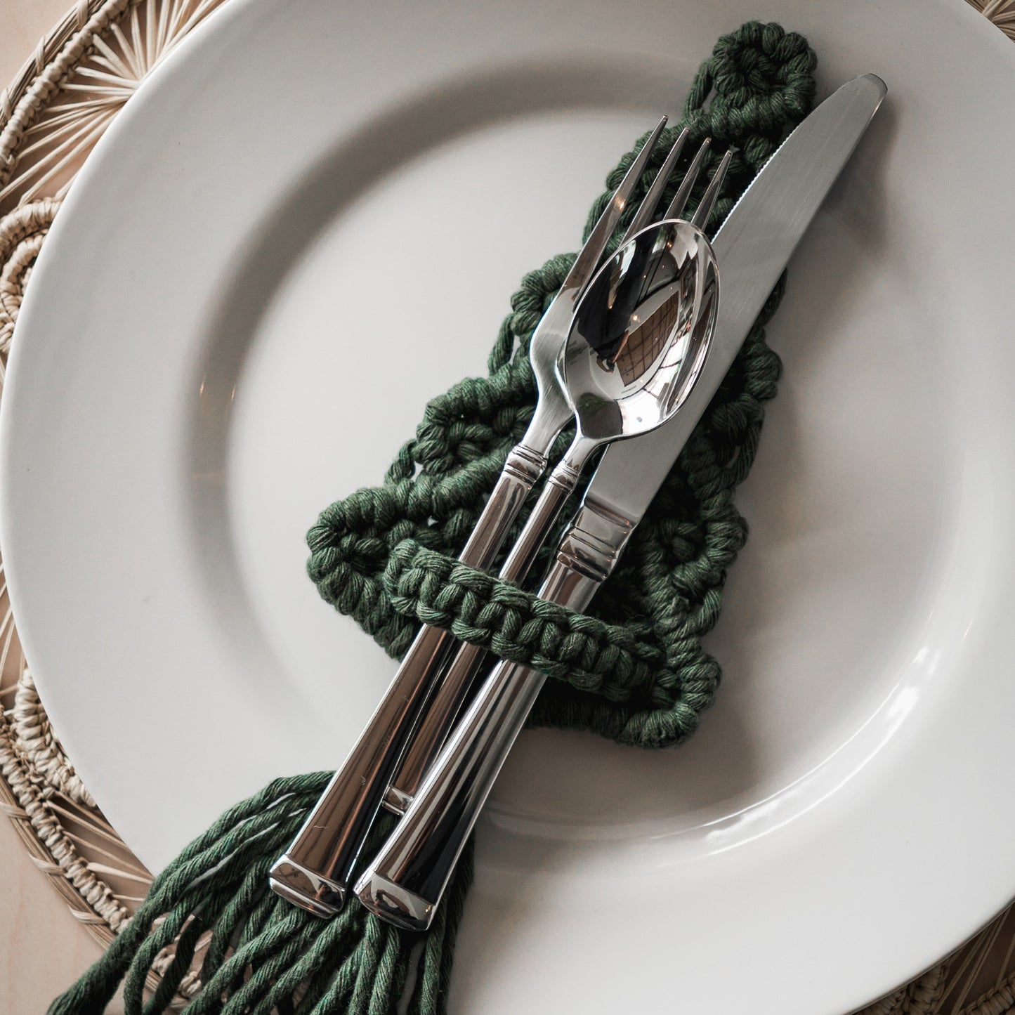 Porta Cubiertos de Macramé