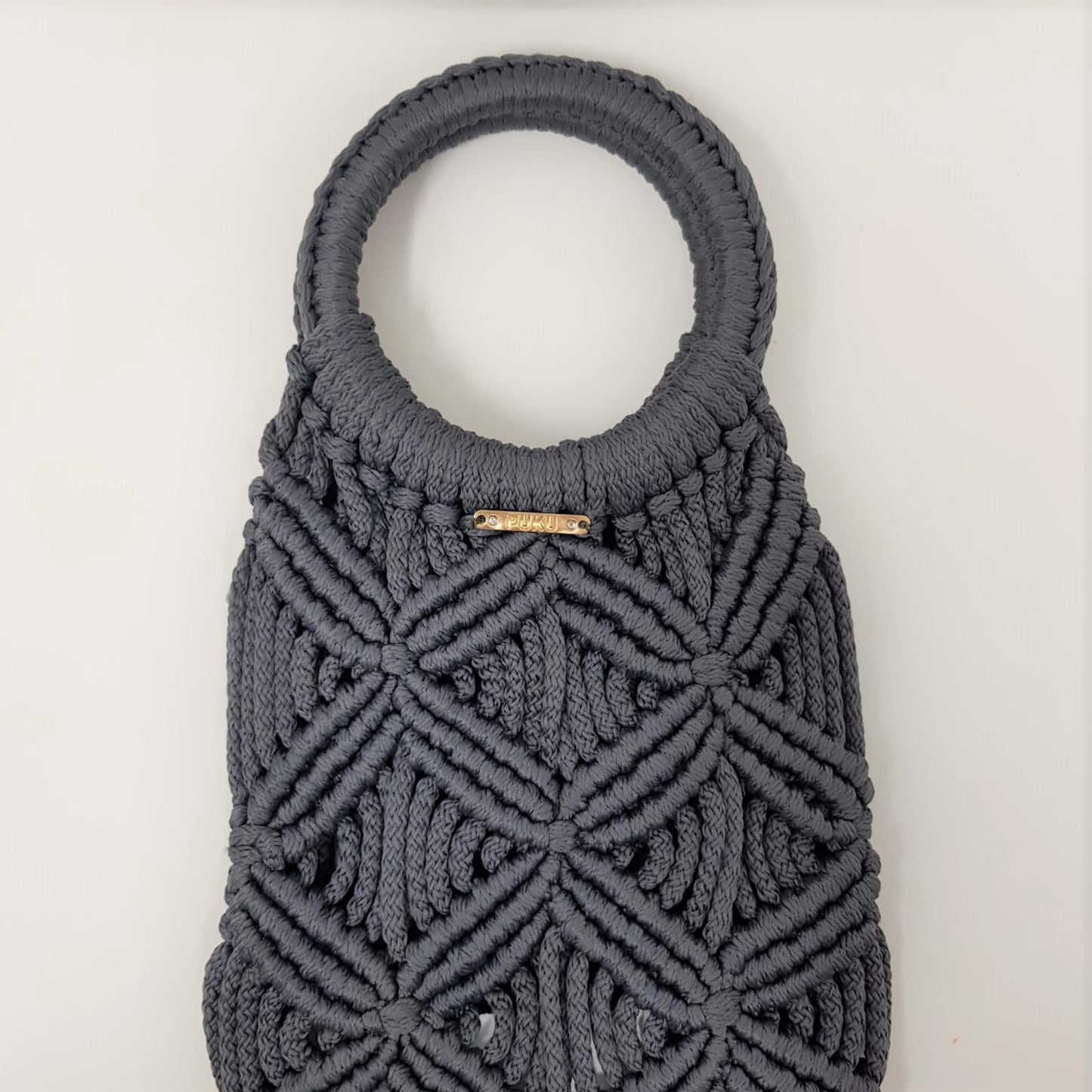 Cartera de Macramé - Gris