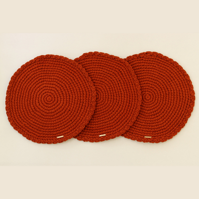 Set de Individuales de crochet -  Terracota